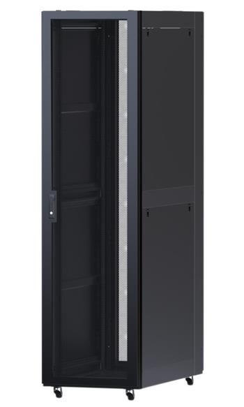 XtendLan 42U/800x1000 stojanový, černý, perforované dveře a záda, nosnost 2400kg Rozvadec, 19", stojanový, rozebíratelný, výška 42U, 800×1000, perforované dvere a záda, nosnost 2400kg, cerný