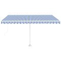 vidaXL Samostatne stojaca automatická markíza 450x300 cm modro-biela