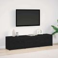 vidaXL TV skriňa s LED Čierny Dub 165 x 34 x 40 cm Konštruované drevo