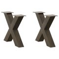 vidaXL Nohy konferenčného stolíka v tvare X, 2 ks, prírodná oceľ, 60 x (42-43) cm, oceľ