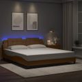 vidaXL Rám postele s LED bez matraca Zadar kapučínový 180x200 cm