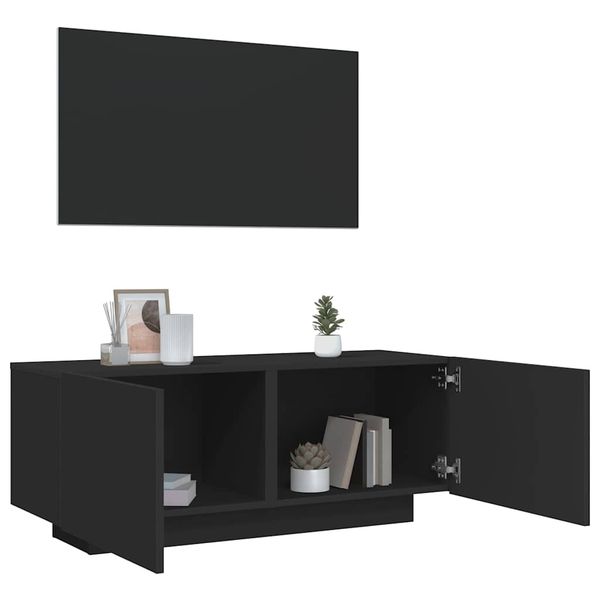 vidaXL TV skrinka čierna 100x35x40 cm spracované drevo