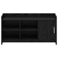 vidaXL Skriňa na topánky s úložiskom Čierny dub 100 x 39,5 x 51 cm