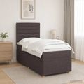 vidaXL Posteľ boxspring s matracom Tmavohnedá 100 x 200 cm Látka