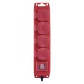 Predlžovací kábel 3 m / 4 zásuvky / s vypínačom / čierno-červený / guma-neoprén / 1,5 mm2