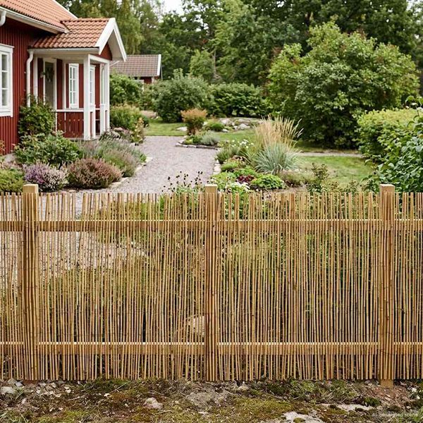 vidaXL Záhradný plot Karbonizovaný 1000 x 80 cm Rákosie