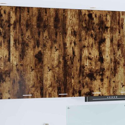 vidaXL Závesná skrinka s úložiskom Údený dub a biely 50 x 31 x 100 cm