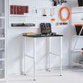 vidaXL pracovný stôl tmavohnedá 80x60x(71,5-98) cm masívny dub