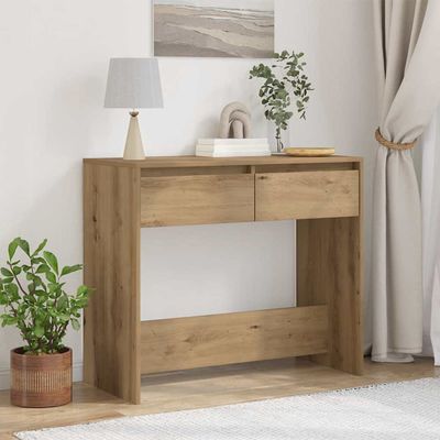 vidaXL Konzolový stolík dub artisan 89x41x76,5 cm kompozitné drevo