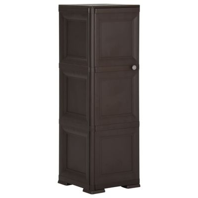 vidaXL Plastová skrinka 40x43x125 cm drevené prevedenie hnedá