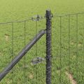 vidaXL Európsky plot s hrotmi 25 x 0,8 m PVC potiahnutá oceľ Sivá