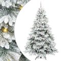 vidaXL Umelý vianočný stromček s 300 LED-i Biela 210 cm PE a PVC