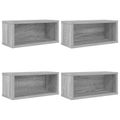 vidaXL Roh na skladovanie CD 4 ks Sivý Sonoma 40 x 17 x 17 cm