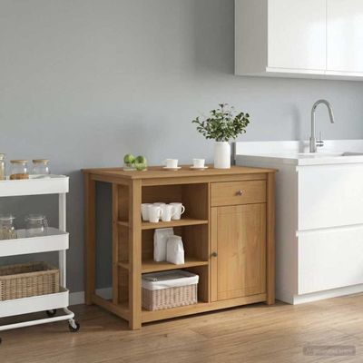 vidaXL Kuchynský vozík PANAMA 2 pcs Medový vosk 112 x 77 x 90 cm
