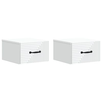 vidaXL Nástenná nočná skrinka Nástenný 2 pcs Biela 34,5 x 33 x 20 cm