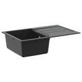 vidaXL Drez Čierna 780 x 500 mm 80% Kvárc a 20% Živica
