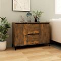 vidaXL Komoda dymový dub 102x35x70 cm spracované drevo