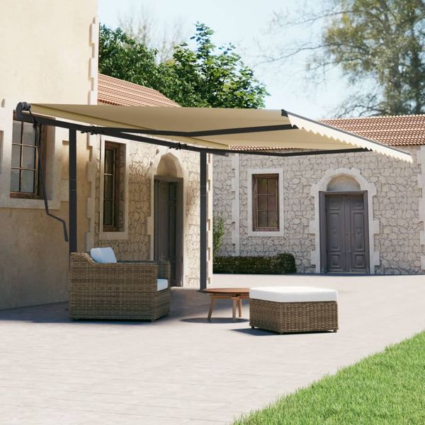 vidaXL Súprava markízových stĺpikov antracitová 600x245 cm železo