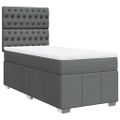 vidaXL Posteľný rám boxsping s matracom tmavosivý 80x200 cm látka