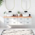 vidaXL Kúpeľňová doska bledohnedá 180x40x(2-6) cm ošetrený masív
