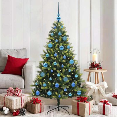 vidaXL Umelý vianočný stromček s kĺbmi 150 LED Zelená 150 cm PVC a PE