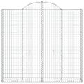 vidaXL Oblúkové gabiónové koše 4ks 200x30x180/200cm pozinkované železo