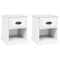 vidaXL Nočné stolíky 2 ks biele 39x39x47,5 cm spracované drevo