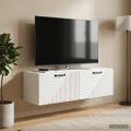 vidaXL Nástenná TV skrinka Biela s vysokým leskom 98 x 31 x 30 cm