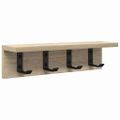 vidaXL Vešiak na stenu Nástenná montáž Sonoma dub 40 x 10,5 x 10,5 cm