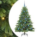 vidaXL Umelý vianočný stromček s 150 LED-i Zelená 150 cm PE a PVC