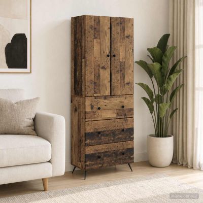 vidaXL Sada skríň 2 ks 66 x 34,5 x 90 cm Kompozitné drevo Staré drevo