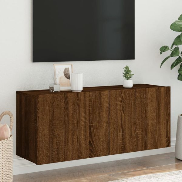 vidaXL TV skrinka nástenná hnedý dub 100x30x41 cm