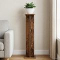 vidaXL Stojan na rastliny Staré drevo 25 x 25,5 x 100,5 cm