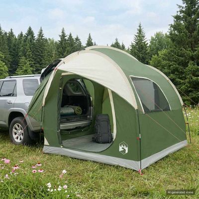 vidaXL Auto Stan Zelená 239 x 210 x 210 cm Polyester a oceľ