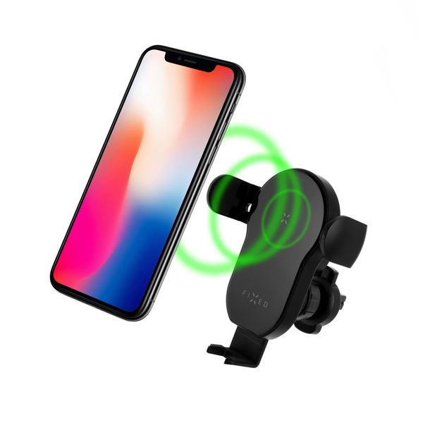 Automatický držiak FIXED Matic, 15W, čierny
