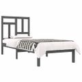 vidaXL Posteľný rám, sivý drevený masív 75x190 cm malé jednolôžko