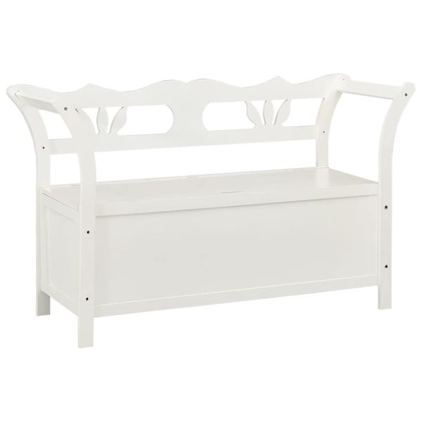 vidaXL Úložná lavica 126 cm biela jedľový masív