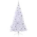 vidaXL Umelý vianočný stromček Biela 240 cm PVC a oceľ