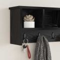 vidaXL Vešiak na stenu Nástenná montáž Čierny dub 75 x 16 x 26 cm