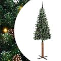 vidaXL Úzky vianočný stromček s 300 LED-i so stojanom Zelená 210 cm