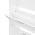 vidaXL Botník lesklý biely 63x24x103 cm spracované drevo