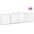 vidaXL Oblúkové gabiónové koše 8ks 400x30x100/120cm pozinkované železo