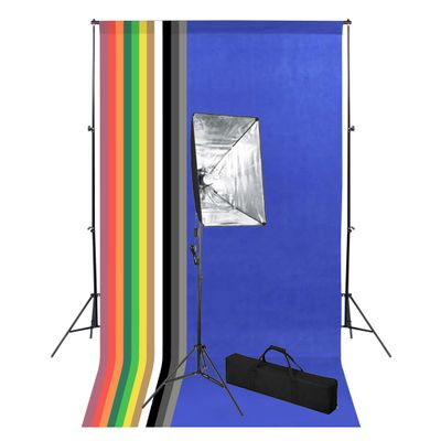 vidaXL Sada do fotoštúdia s pozadím a softbox osvetlením