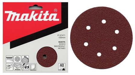 brusný papier 150 mm 6 otvorov K60 10 kúskov BO6030,40