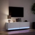 vidaXL TV nástenná skrinka s LED svetlami biela 140x31x38 cm
