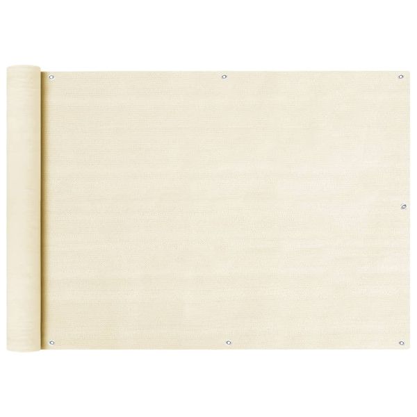 vidaXL Balkónová markíza krémová 75x500 cm HDPE