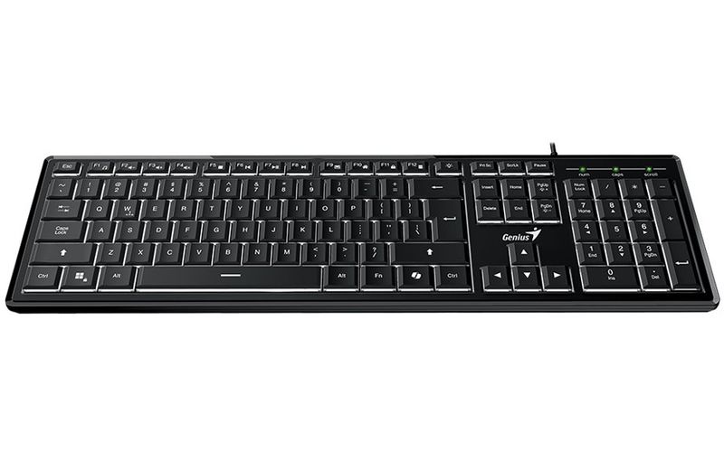 GENIUS Slimstar 820/ Drôtová/ podsvietená/ Copilot/ USB/ CZ+SK layout Klávesnica, drôtová, podsvietená, CZ+SK layout, USB, čierna
