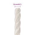 vidaXL Pracovné lano biele 16 mm 250 m polypropylén