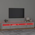vidaXL TV skrinka s LED svetlami betónová sivá 240 x 35 x 40 cm