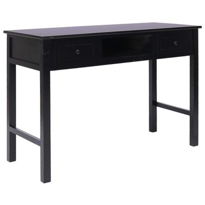 vidaXL Písací stôl čierny 110x45x76 cm drevený
